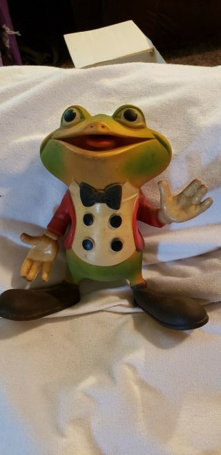 RARE VTG 1948 ED MCCONNELL REMPEL FROGGY THE GREMLIN RUBBER FROG SQUEAKY TOY 3