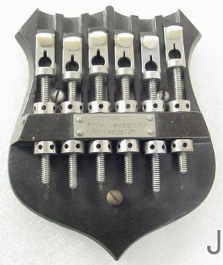 Rare Bowers 1888 Patented Intonatable Guitar Bridge Acoustic Flat Top