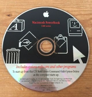 Vtg 1996 Mac Macintosh Powerbook 1400 Os 8 System Software Installation Cd