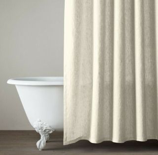 Restoration Hardware Vintage Washed Linen Shower Curtain Ivory $119