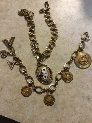 Set Of 2 Vintage 12k Gold Filled Nj Bell Telephone Charm Bracelet