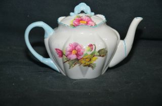 Vintage Shelley Porcelain Begonia Pattern Tea Pot