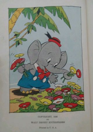 Vintage antique 1930 ' s Disney Elmer.  elephant book 6