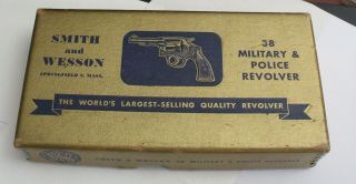 Vintage Smith & Wesson Gold Box 38 Military & Police Nickel Finish Box Only