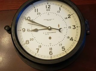 Us Navy Chelsea 8.  5 " Dial Ships Clock,  Serial 784611 Vietnam Era