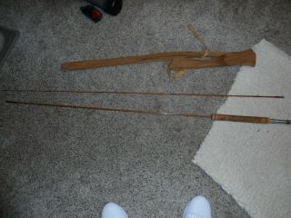 Unknown Maker Bamboo Fly Rod 8 Ft Piece 2,  5 Sides Good Shape W/cardboard Tube