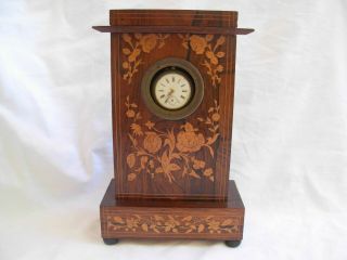 Antique French Inlaid Wood Pocket Watch Holder,  Early 19th Century.