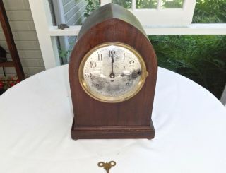 Antique Seth Thomas 90b Beehive Mahogany Case Sonora 5 Bell Chiming Clock,  Runs