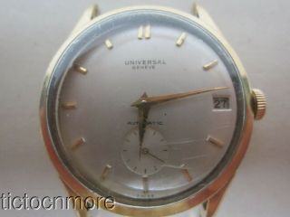 Vintage 14k Gold Filled Universal Geneve Automatic 138c 17j Date Watch Mens