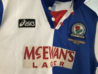 Vintage Blackburn Rovers Shirt - 94/95 Premier League Champions Men’s Large 2