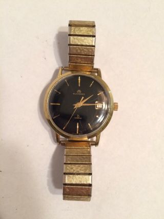 Vintage Bucherer 25 Jewel Automatic Date Swiss Gold Plated Watch Model 534 P