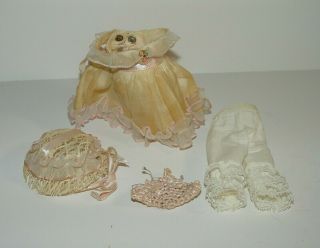 Old Vintage Vogue Ginny Doll White Dress Hat Purse Under Whites Outfit 22