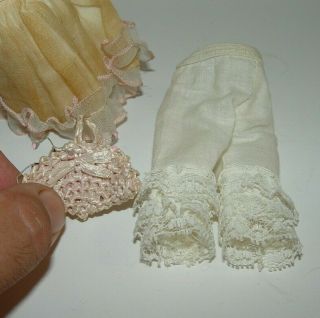 Old Vintage Vogue Ginny Doll White Dress Hat Purse Under Whites Outfit 22 4