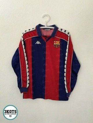 Barcelona Fc 1992/95 Home Football Shirt S Kappa Vintage Soccer Jersey Ls