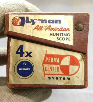 Vintage Lyman All American Fixed 4 Power Gloss Rifle Scope LNIB 3