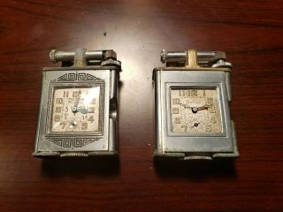 2 Vintage Watch Lighters 1930s Windsor,  Deco Style,  Parts/repair - Really Cool.
