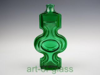 Vintage Italian/empoli Green Decorative Glass Decanter/genie Bottle 1970s