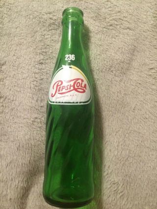 Vintage Pepsi - Cola Teem Dark Green Acl Soda Bottle With Asian Print? 236ml Size