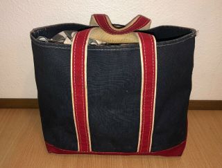 Vintage Ll Bean Boat And Tote Bag Blue Red
