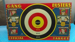 Marx Vintage 1940 Gang Busters Public Enemy Tin Trap Door Target Shooting Game