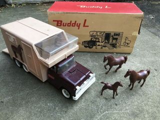 Buddy L Horse Van Horses Box Farm Toy Hauler Vtg Truck