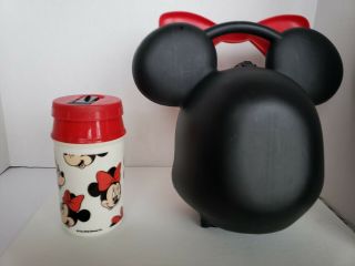 Vintage Disney Minnie Mouse Head Lunch Box With Thermos Aladdin Company RARE 2