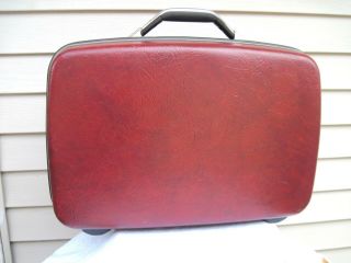 Vintage Samsonite Silhouette Maroon Suitcase W/key Size Small 20 " X 13 
