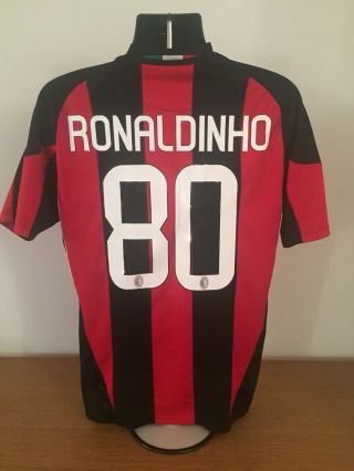 Ac Milan Home Shirt 2010/11 Ronaldinho 80 Medium Vintage Rare