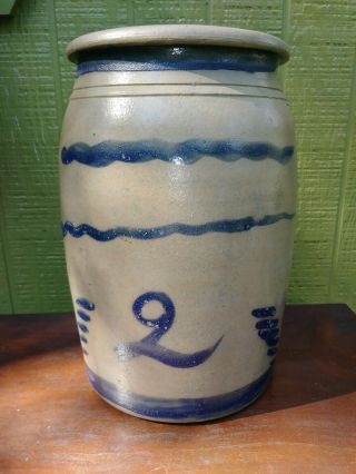 Antique Stoneware Crock From Southwest Pennsylvania 2 Gal.  Size