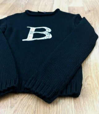 Vintage BURBERRY Womens Wool Knit Jumper | Cable Nova Check | UK 10 Black 2