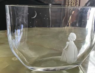 Vintage Orrefors Edvin Ohrstrom “wish For The Moon” Crystal Vase