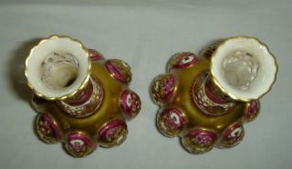 ANTIQUE PAIR ZSOLNAY PEC ' S RETICULATED 6 INCHES TALL VASE ' S PERSIAN INFLUENCES 5