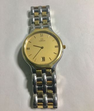Vintage Omega 18k & Stainless Ref 1449/432 Quartz Wristwatch Running 31mm 4