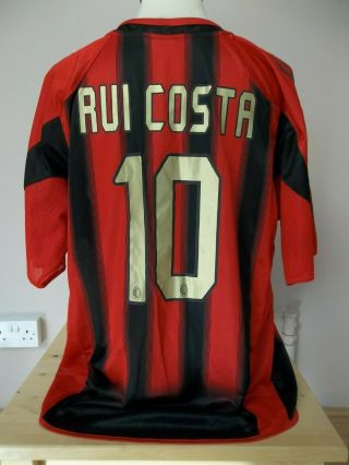 Ac Milan Home Shirt 2005/06 Rui Costa 10 Xl Vintage Rare