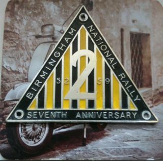 Vespa/lambretta National Rally Badge 1952 59 Rare Vintage Scooter Metal Badge