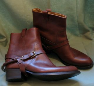 Ralph Lauren Purple Label Leather Jodphur Boots Sz 40.  5 Brown Made In Italy