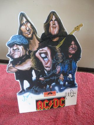 Ac/dc Fully Signed Rare Promotional In - Store Stand Up Display