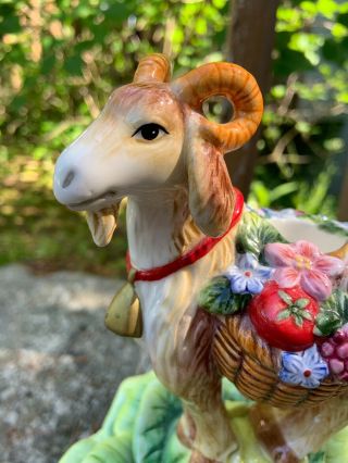 Vintage Fitz and Floyd Classics Country Chic Goat Ram Candlestick 2