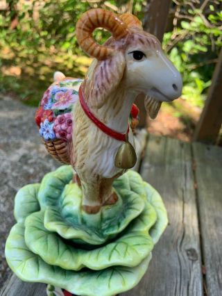 Vintage Fitz and Floyd Classics Country Chic Goat Ram Candlestick 6