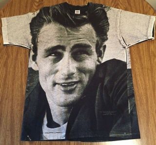 Vtg Rare 1993 James Dean All Over Print T - Shirt - Single Stitch - Usa Made - Xl