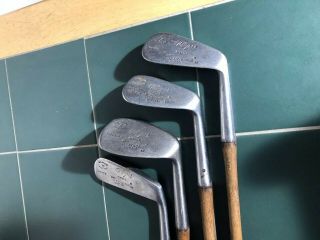Antique Hickory Golf Clubs A Set Of Fh Ayres Staynorus Irons Play Set X4 Lovely