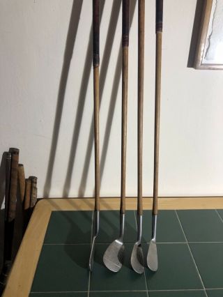 Antique Hickory Golf Clubs A Set Of FH Ayres Staynorus Irons Play Set X4 Lovely 3