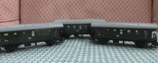 3 Vintage Marklin Ho 3291 Third Class Passenger Cars Model Trains 329/1