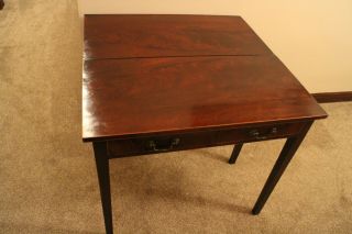 Antique Regency Fold Over Tea Table Occasional Side Table with 2 draws 2
