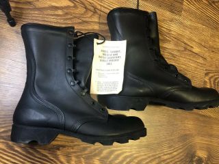 Vintage Ro Search Black Leather Military Army Combat Boots Men 