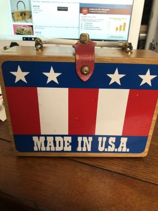 Rare Vintage Enid Collins Sun Dial Box Purse " Made In U.  S.  A.  "