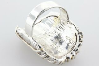 Vintage Artisan Signed Sterling Silver 925 Large Electroform Wire Strand Ring - 7