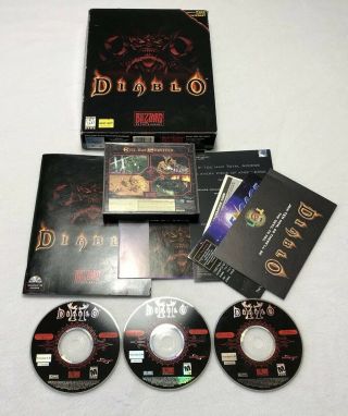 Rare Diablo Pc Blizzard Game Windows 95 1995 Big Box Vintage Complete
