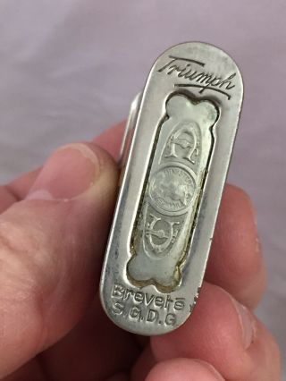 Vintage TRIUMP Pocket Lighter With Modernistic Design - Made In France 5