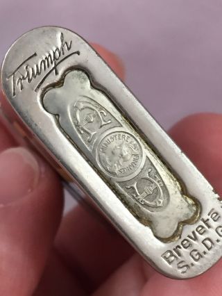 Vintage TRIUMP Pocket Lighter With Modernistic Design - Made In France 6